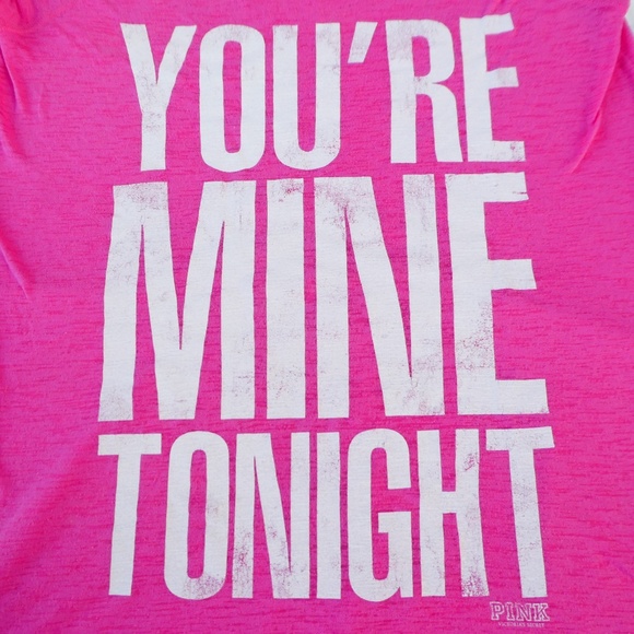 Pink Victoria's Secret Pink Sleep Tee Shirt Graphic T-Shirt You're Mine M - Picture 5 of 7